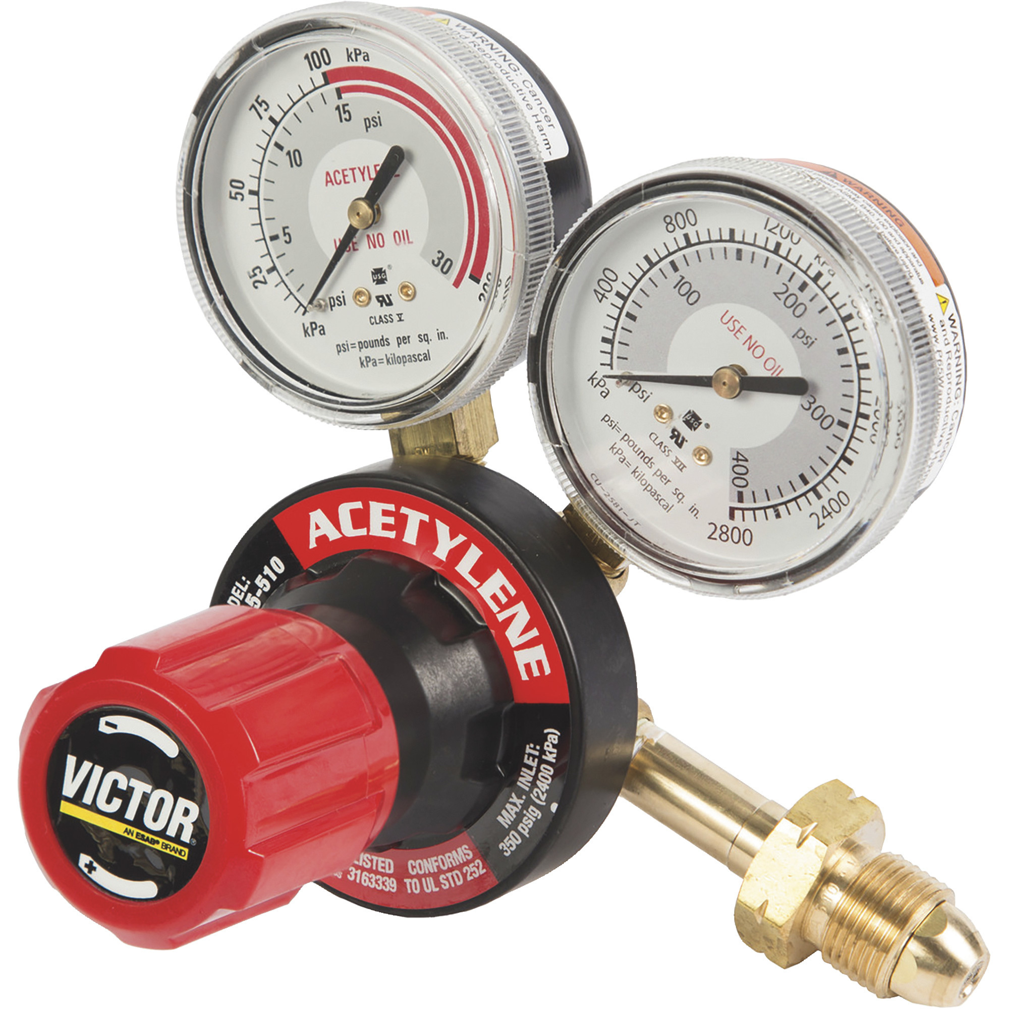 Victor G-Series G350 Single-Stage Acetylene Regulator, Heavy-Duty, Model# 0781-9430
